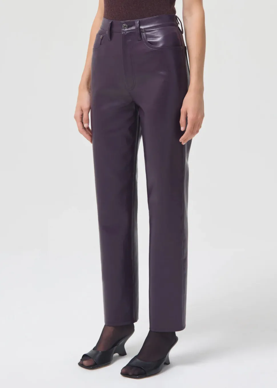 AGOLDE - 90s Recycled Leather Pinch Waist Trousers