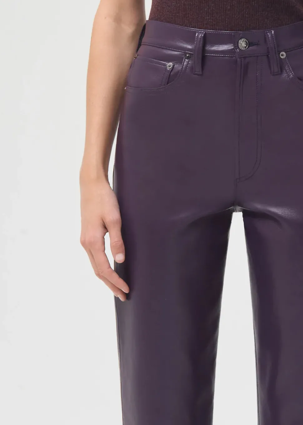 AGOLDE - 90s Recycled Leather Pinch Waist Trousers