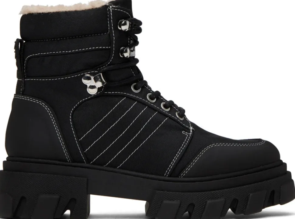 Ganni - Cleated Lace Up Hiking Boot