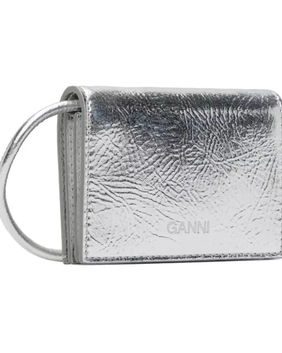 Ganni - Bou Wallet On Strap Metallic