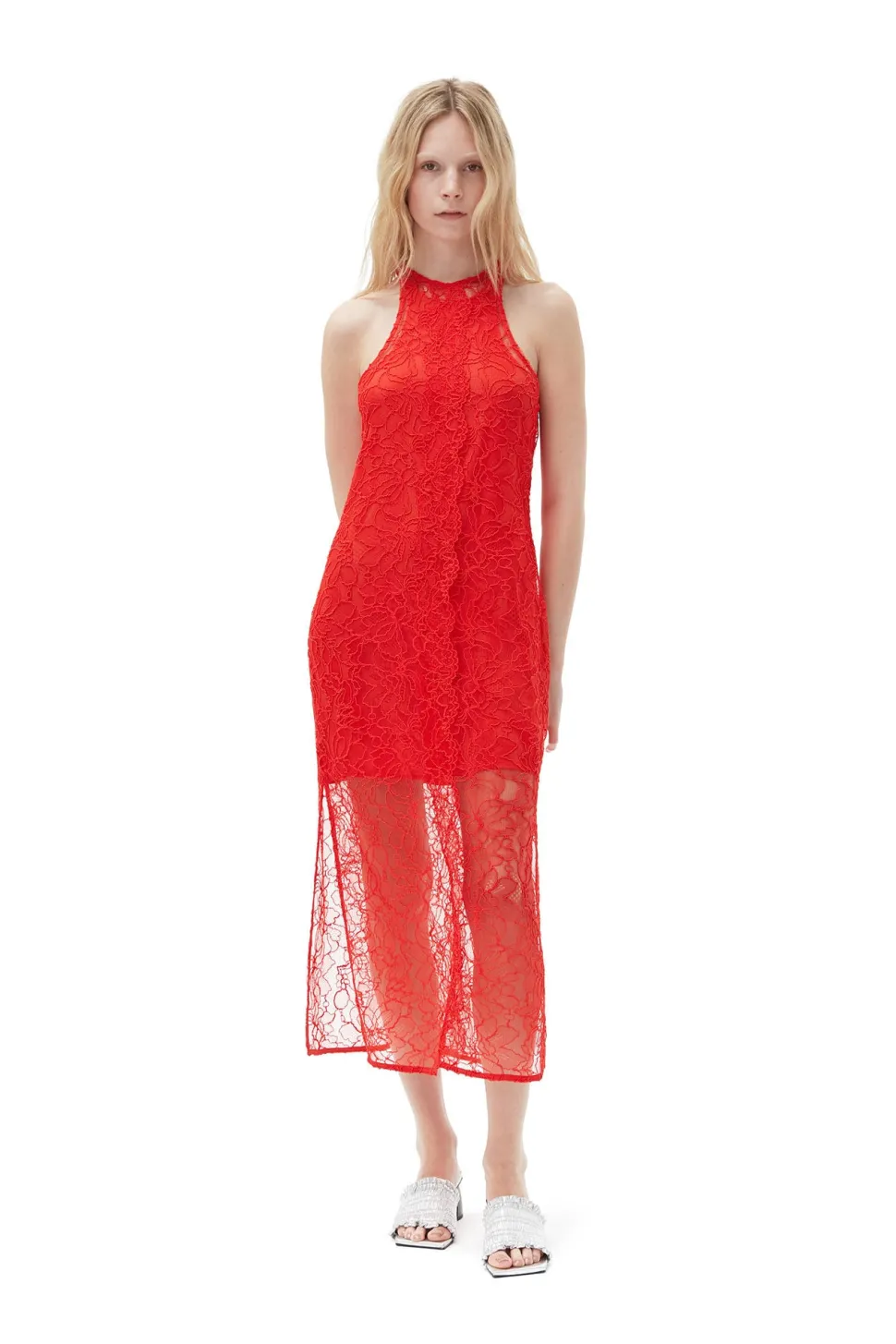 Ganni - Light Lace Halter Neck Dress