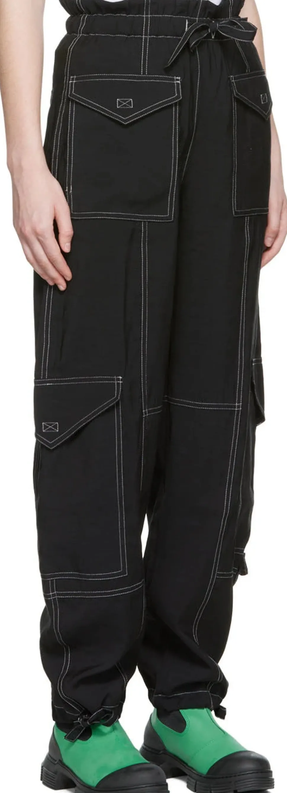 Ganni - Light Slub High Waist Pocket Pants