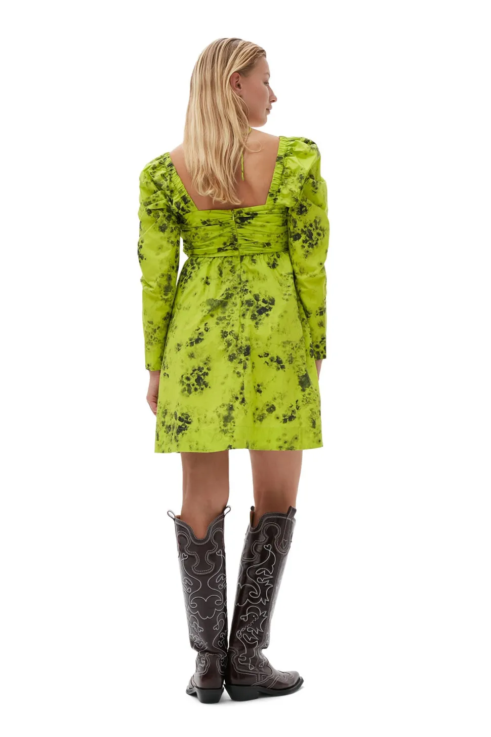 Ganni - Printed Cotton Mini Dress