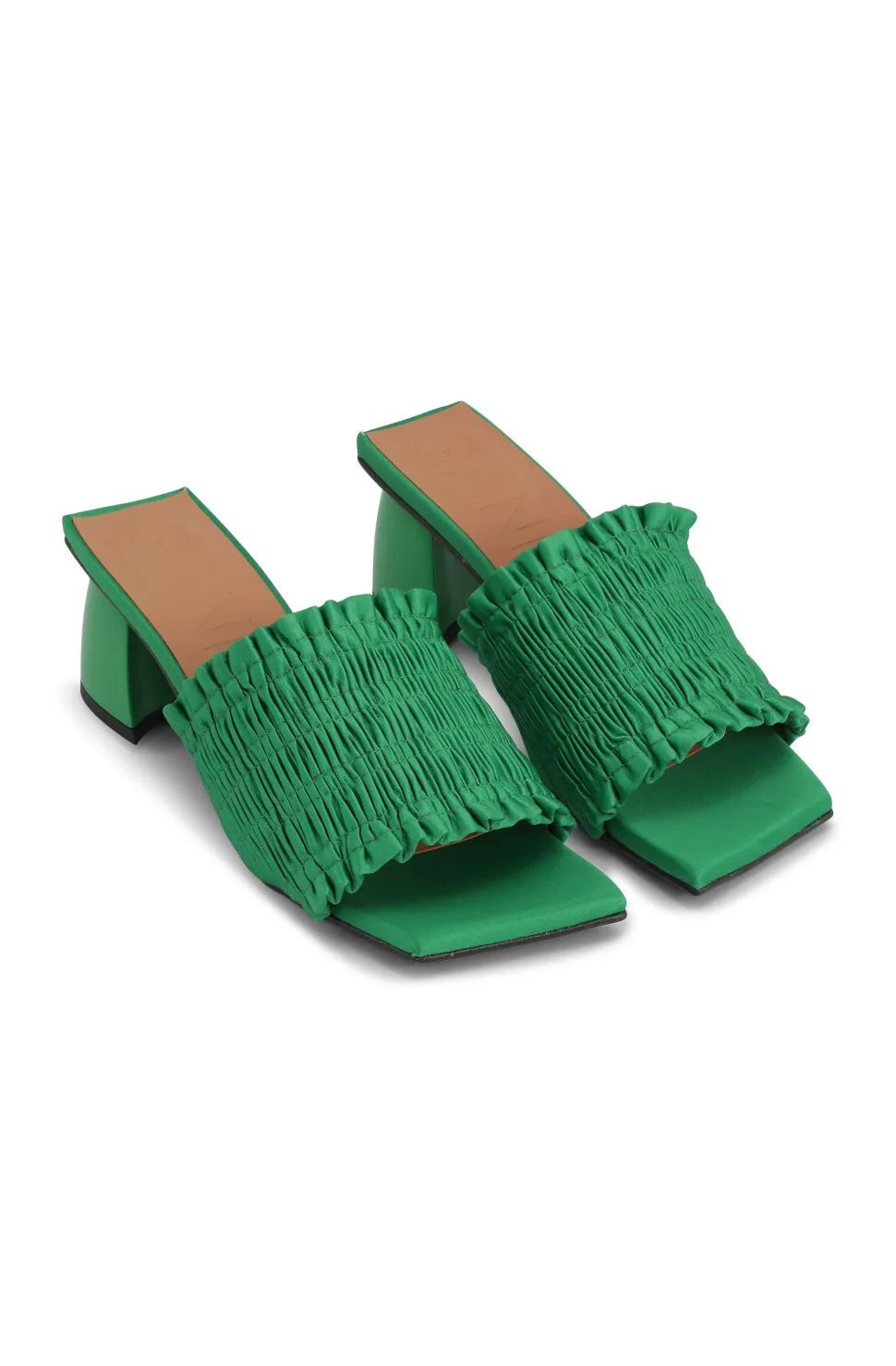 Ganni - Smocked Mules With Small Heel