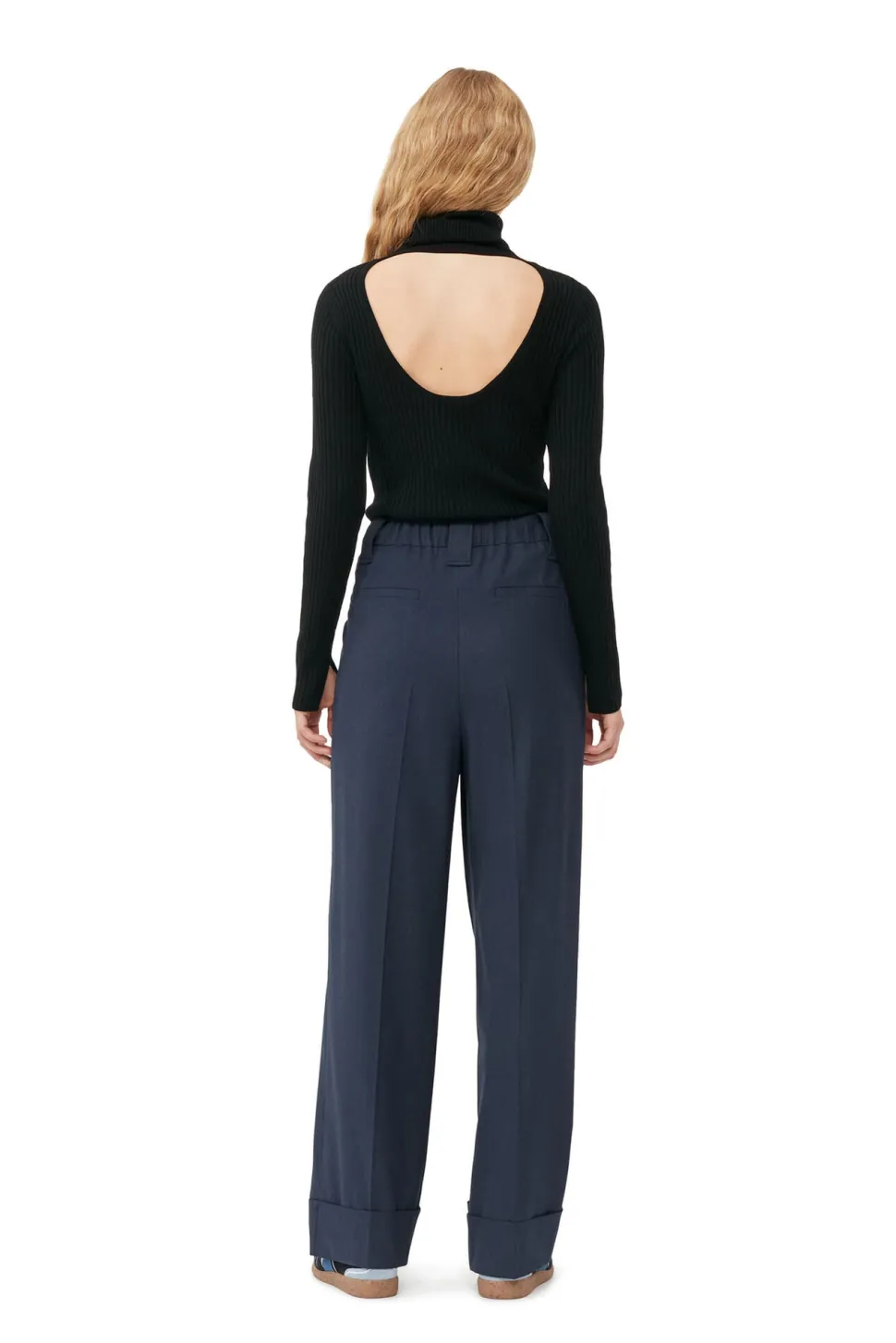 Ganni - Sprayed Merino Rib Open Back Highneck