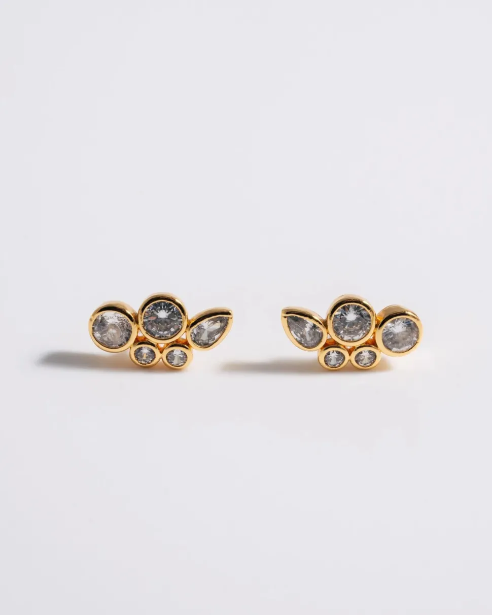 Boutique Billie Mademoiselle Jules - Multi Crystal Bezel Ear Studs
