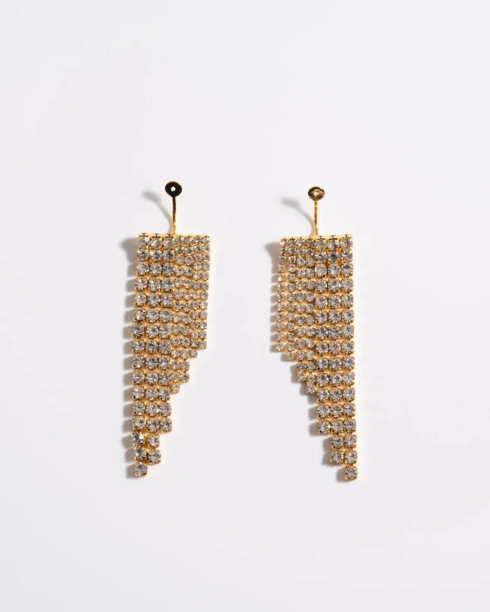 Mademoiselle Jules - Pave Tassle Ear Jacket Gold