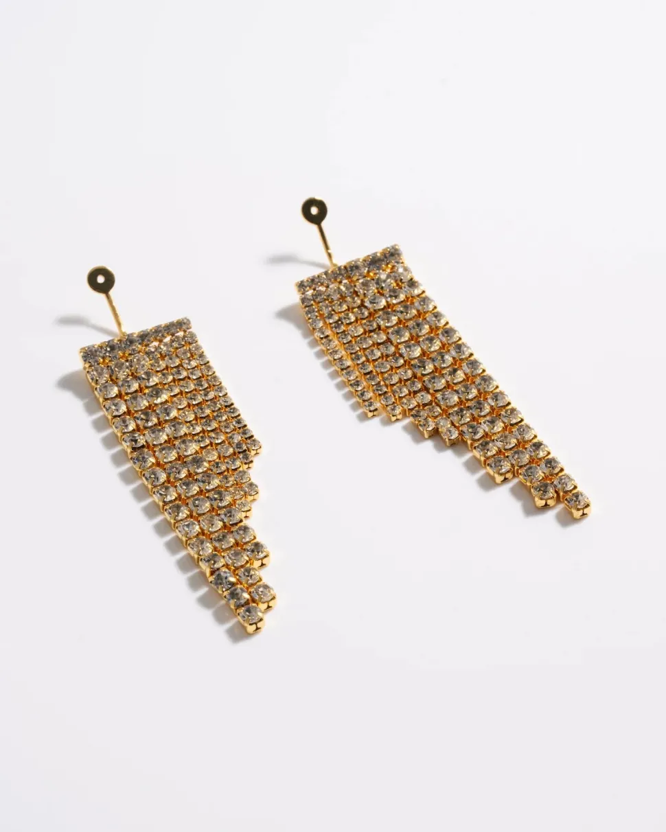 Mademoiselle Jules - Pave Tassle Ear Jacket Gold