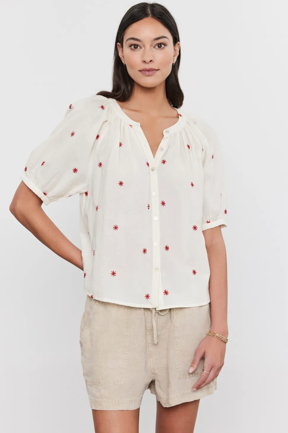 Velvet - Amira DS Novelty Embroidery Top
