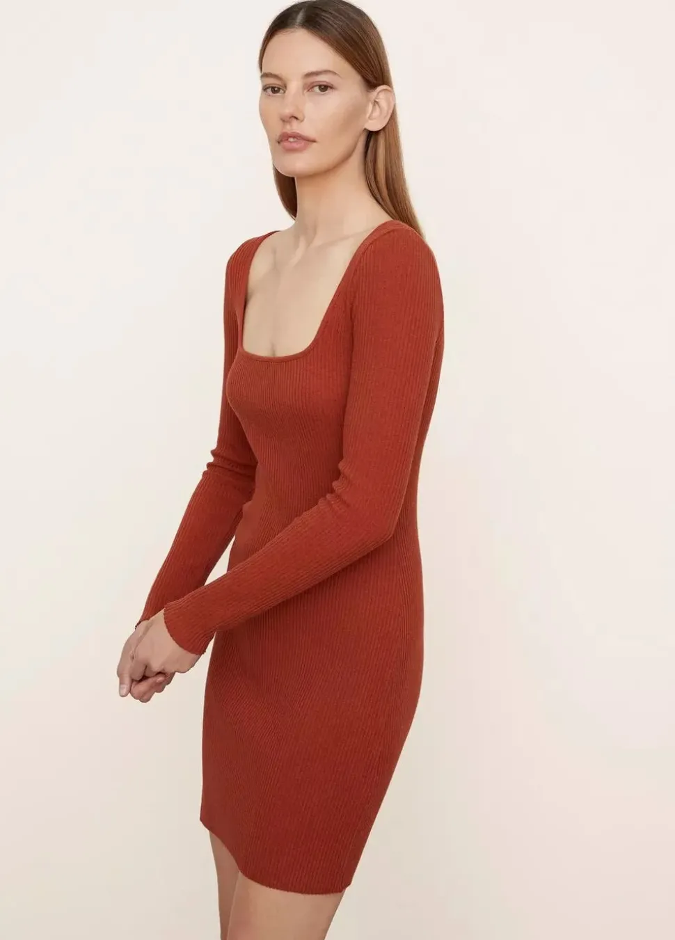 Vince - Long Sleeve Square Neck Mini Dress