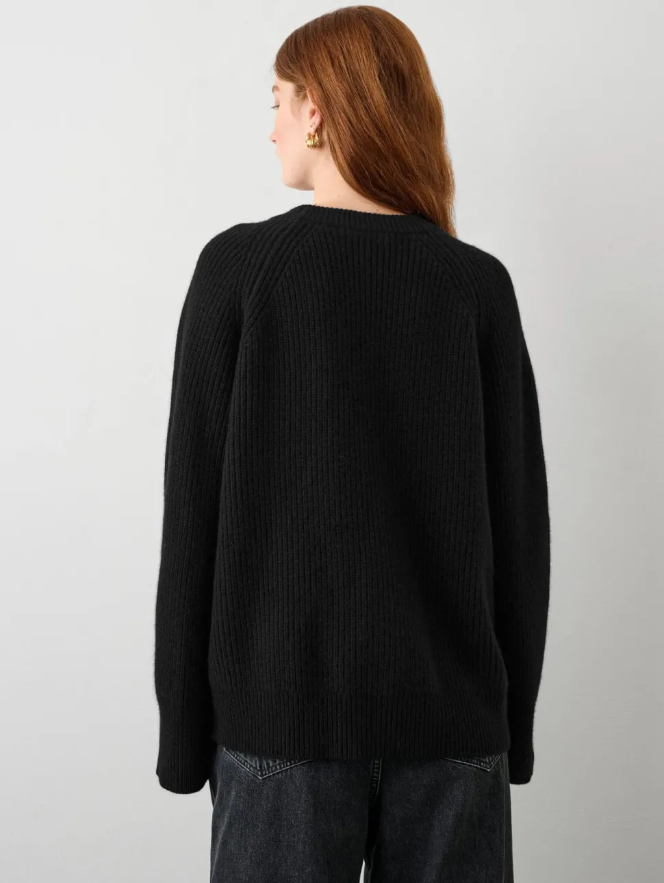 White and Warren White + Warren - Cashmere Blend Ribbed Boyfriend Cardigan