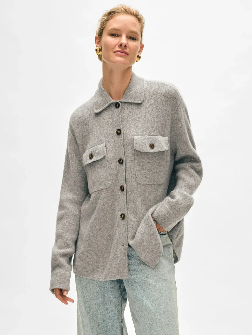 White and Warren White + Warren - Cashmere Luxe Button Down Shacket