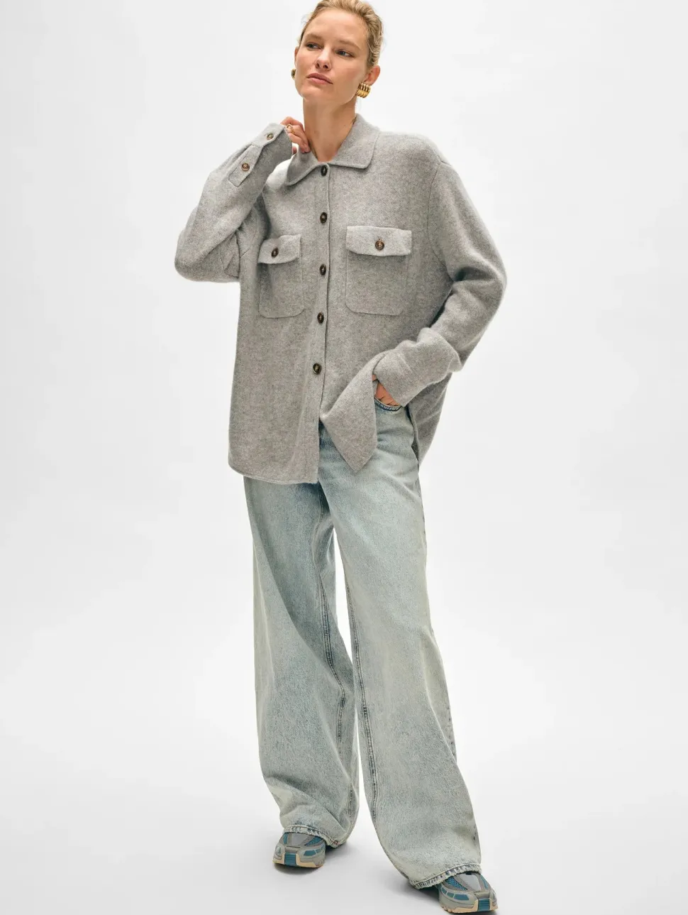 White and Warren White + Warren - Cashmere Luxe Button Down Shacket