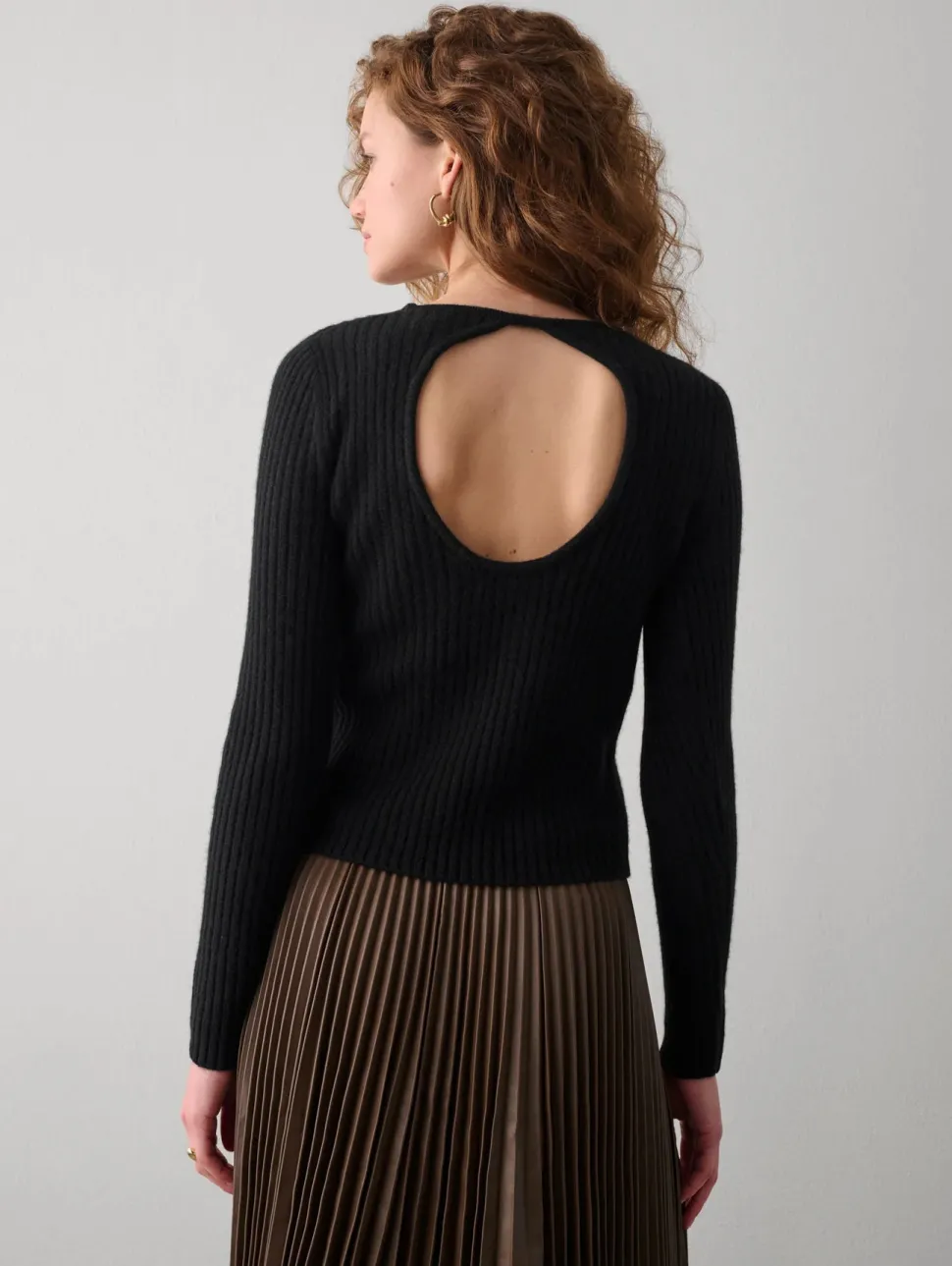 White and Warren White + Warren - Cashmere Open Back Ribbed Top